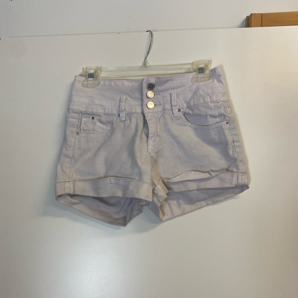 High rise booty lift white shorts